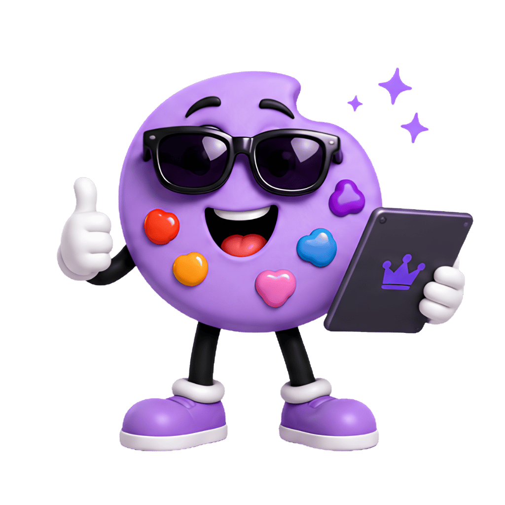 DrawBuddy PRO mascot with sunglasses and tablet